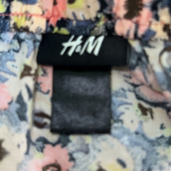 H&M Pink & Blue Floral Print 100% Cotton Skater Style Circle Skirt - Size Large - Picture 7 of 9